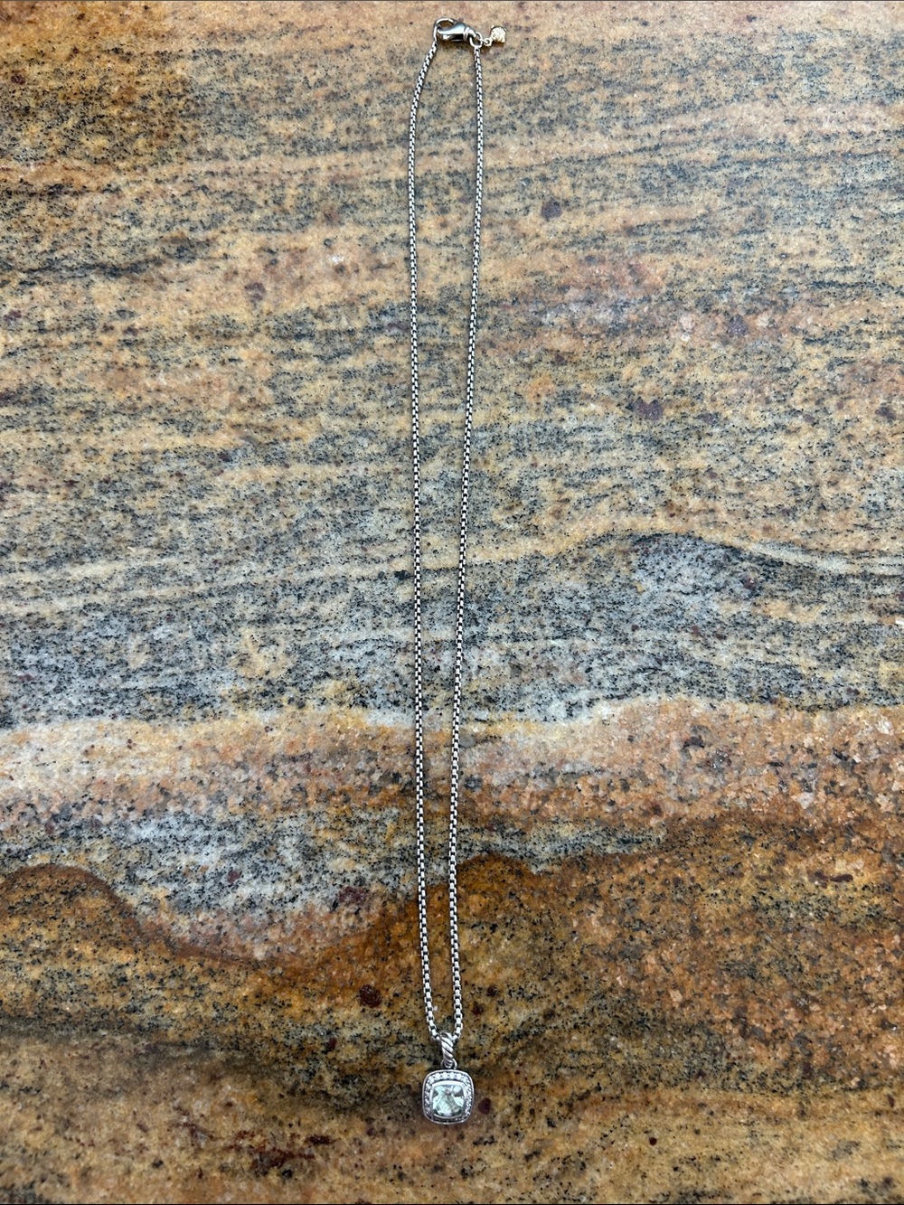 David Yurman petite sterling silver with Prasiolite Stone Pendant